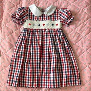 Charming Checkered Kids Dress with Star Details